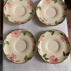 Set of 4- Vintage Franciscan Desert Rose Saucers